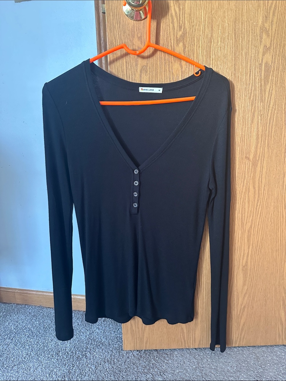 Marine layer black long sleeve top NWOT